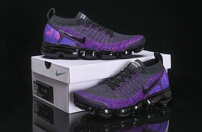 Nike Air VaporMax Flyknit 2 Black Purple Men's Cushioned Shoes