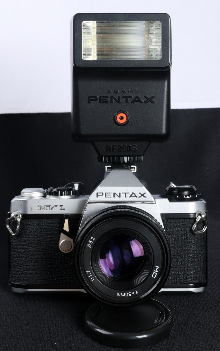 Pentax MV 1 Chrome 35mm Film SLR c/w 50mm f/1.7 Standard Lens