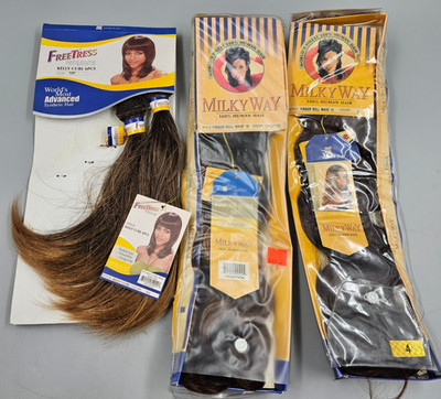 Milky Way 100% Human Hair 16'' Finger Roll Wave + FreeTress Synthetic Kelly Curl