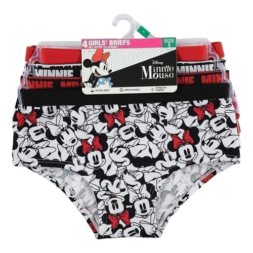 Disney Girls' Big Minnie 4pk Supersoft Reactive Print Panties - Picture 3 of 11