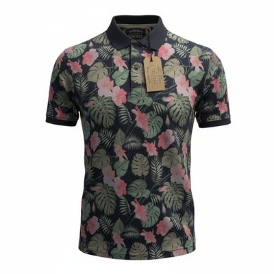 REDFIELD Polo Poloshirt Knopfleiste Gr. L/52 dark denim navy Hawaii Paradise