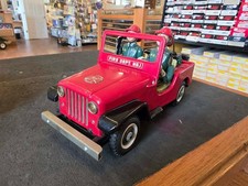 Vintage 50's - 60's NOMURA Tin Jeep Battery Operated Fire Dept. 1 NO MOTOR