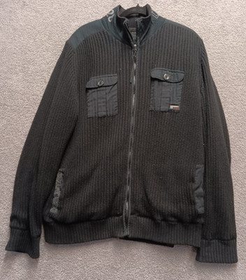 Dissident 328 Men s Ribbed Zip Jacket Black Utility Streetwear XXL casual warm
