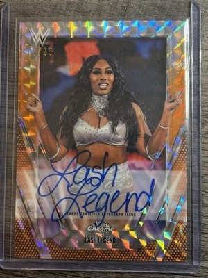 2026 Topps Chrome WWE Orange Geometric Refractor /25 Lash Legend Auto
