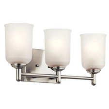 Kichler 45574NI Shailene Vanity 3 Light 18" 3 Arm Wall Mount Set Brushed Nickel