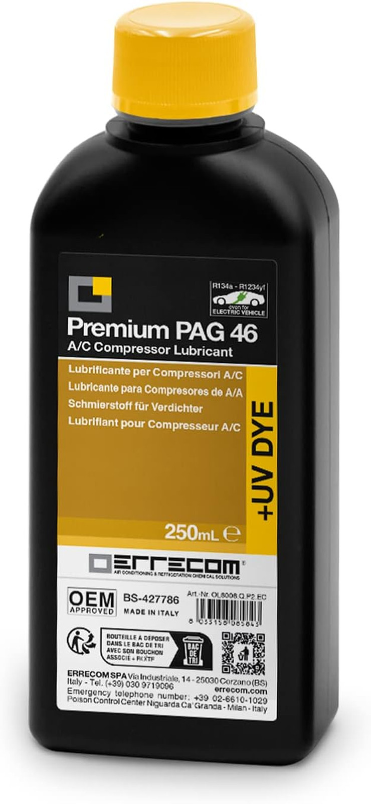 Huile PAG 46 supérieure avec traceur pour compresseur de clim auto