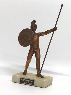 Ancient Greek Warrior Bronze D.S. Statue 9  On Marble Base