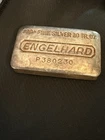 VINTAGE 10 Ounce Engelhard Silver Bar Loaf Style - .999+ Fine - P Series P380230