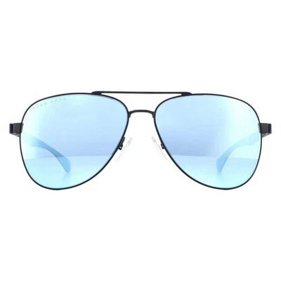 Hugo Boss Sonnenbrille BOSS 1077/S FLL 3J Matt Blau Blau Spiegel - Bild 1 von 4