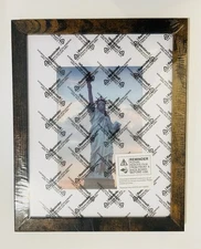 9x11 Wooden Picture Frame w/ Cardboard Backing w/ Kickstand & Metal Hang Hooks