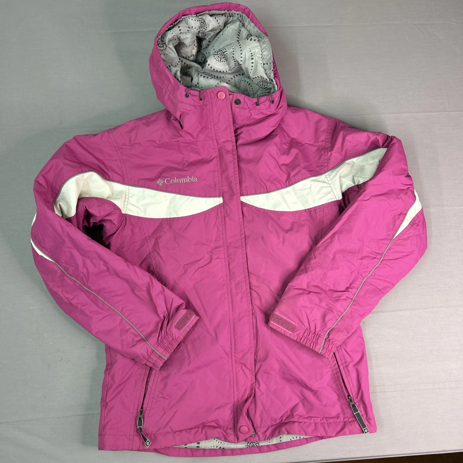 Columbia Women’s Full Zip Snow Jacket Parka Pink Medium Insulated Outdoor