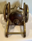 Vintage COURVOISIER Cognac Cannon Bottle Holder Display Napoleon Wood Brass Name — photo 8