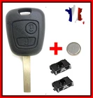 Remote Control Key Flip Cover for Peugeot 106 107 207 307 + 2 On Button + Battery