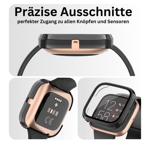 Housse de protection pour Fitbit Versa 3 Sense ✅ Housse de protection PC 9H verre protection d'écran - Photo 2 sur 18