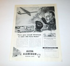 1951 ALCOA Aluminum Air Force Aviation Print Ad Airplane Farm 10 x 13 Vintage