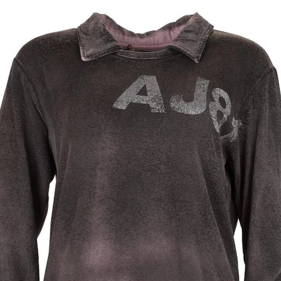 Armani Jeans Collared Long Sleeve Top - Large Block Colour Cotton Blend - Image 4 of 4