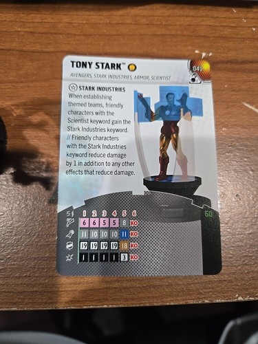 Heroclix Tony Stark 041 Chase Smash Destroy HTF Rare Iron Man Booster Meta - Picture 4 of 5