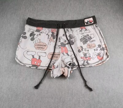 Disney Sleepwear Shorts Mickey & Minnie Juniors Girls Lg(12-14) White Stretch