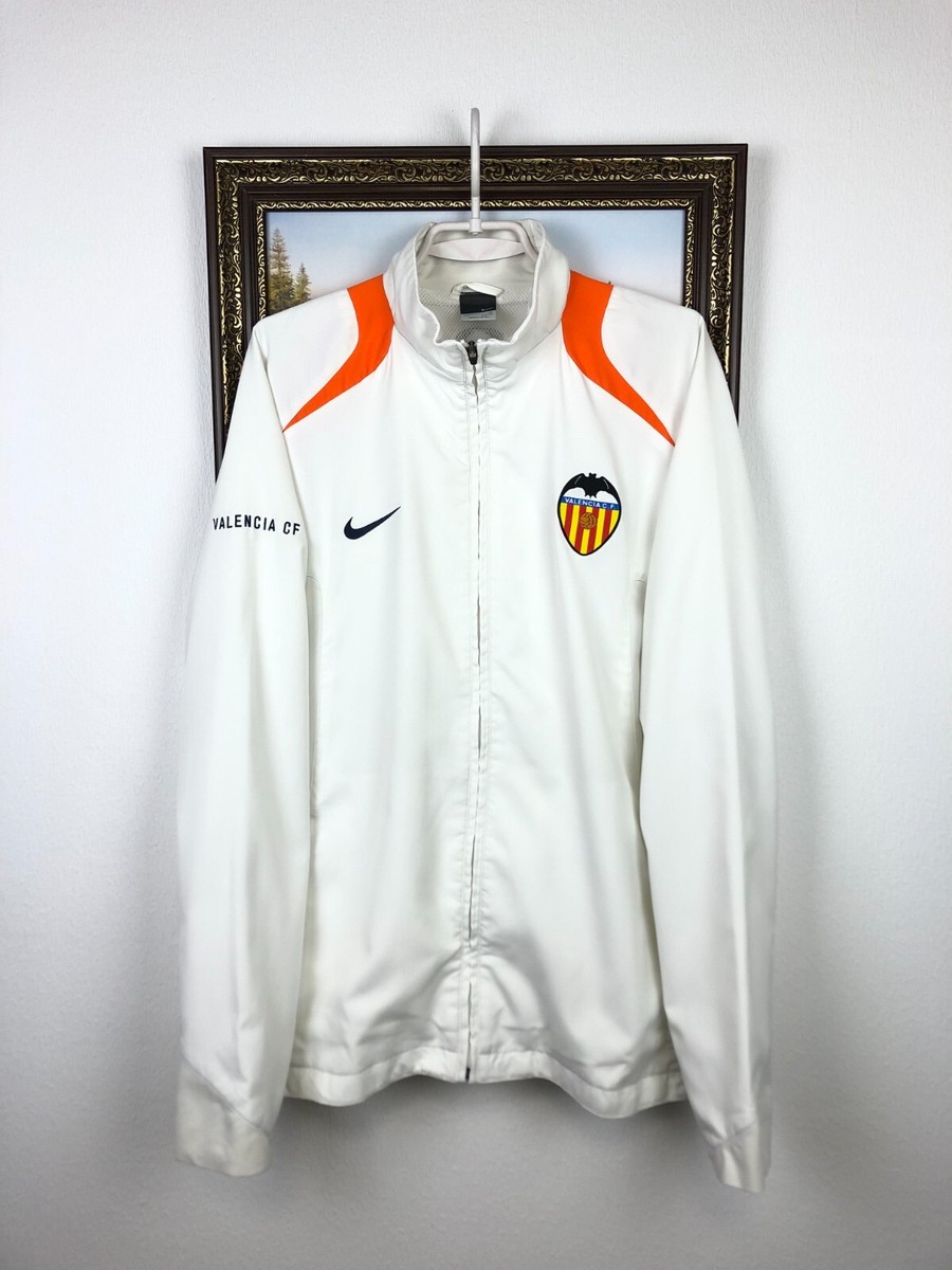 Vintage Nike Valencia Football Jacket Soccer Track Top White Mens
