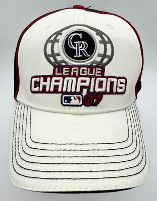New Era Colorado Rockies League Champions 07 Baseball Cap Hat OS Black Off White