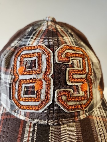 Hooters ‘83 Restaurant Distressed Brown Plaid Baseball Cap Hat SnapBack Adj - Picture 3 of 12
