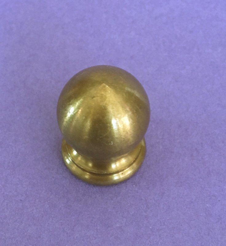 5/8" Unfinished plain solid brass knob finial 1/8F IPS (3/8" tap) lamp