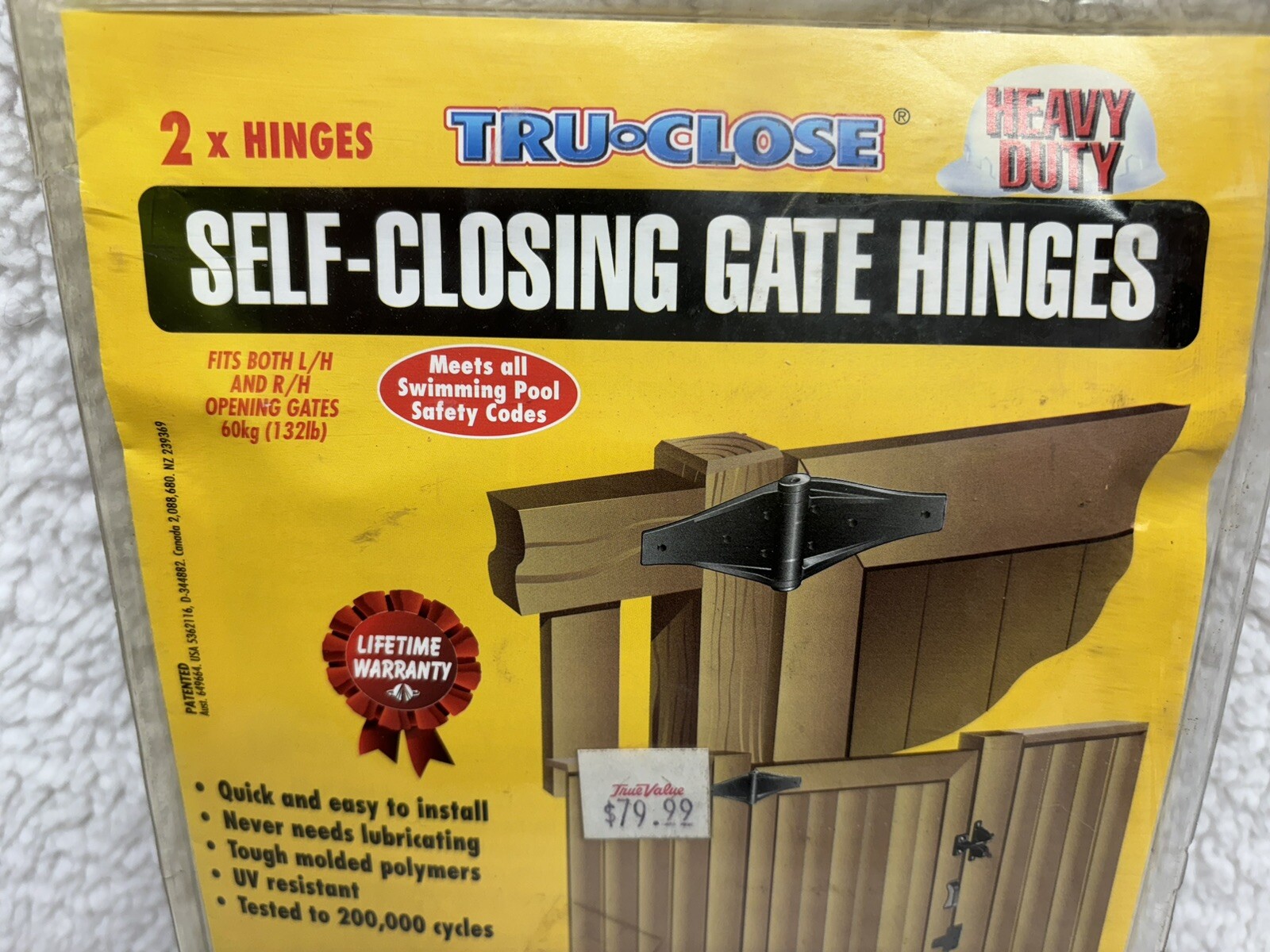 TRUCLOSE Heavy Duty SELFCLOSING GATE Hinges For Wood Gates Under 132lb 6’x4’ Contino