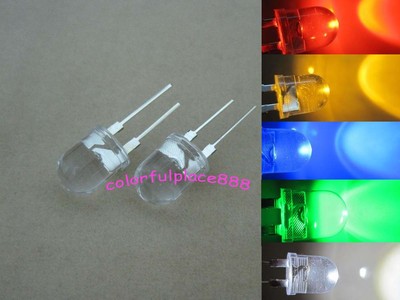 25 Stück, 10 mm 0,5 W Rot Gelb Blau Grün Weiß 40° Große Chip Wasser Klar LED LED LEDs