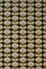Orla Kiely Cotton Fabric Oval Flower Seagrass Designer Curtain Upholstery Craft