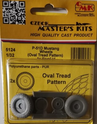 MW22 CMK 5124 P-51D MUSTANG   WHEELS (OVAL TREAD PATTERN), FOR REVELL KIT 1-32 1