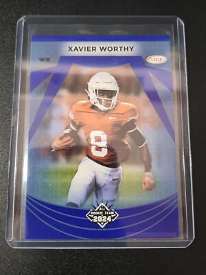 Xavier Worthy - Sage 2024 - Texas, Chiefs - All Rookie Team 2024 - Blue