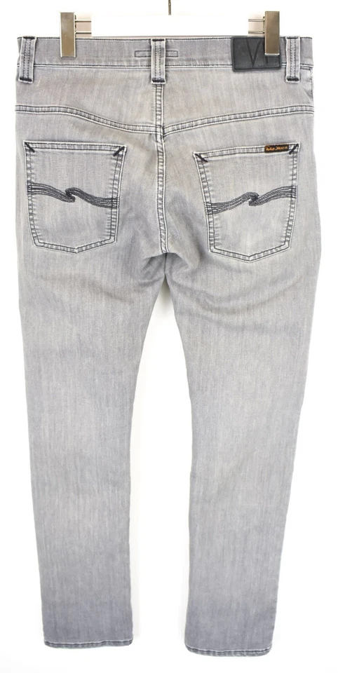 Pantalones de mezclilla Nudie finn negros desteñidos finlandeses ajustados para hombre W31/L32 Foto 2 de 4