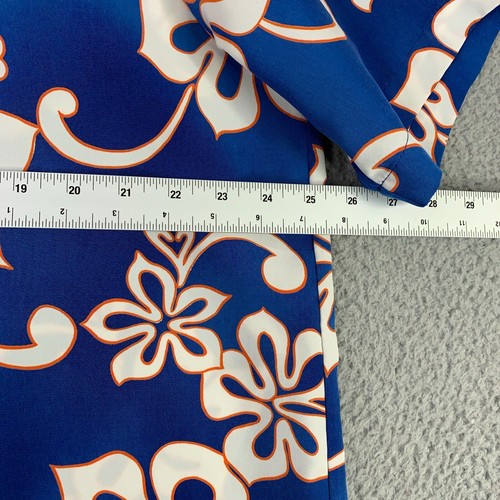 Vintage Rusty Hawaiian Shirt Mens XL Blue Orange Surfer Loop Collar Camp Resort - Picture 8 of 15