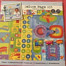 Colorbok Deluxe Scrapbook Page Kit Planes And Trains Paper 3D STICKERS 172 PCS