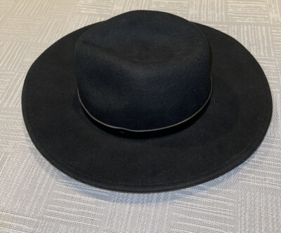ALL SAINTS Long Brim Fedora With Logo Rivet Wool Black All Saints NEW Rivet Logo Fedora Black | Mercari main image 4