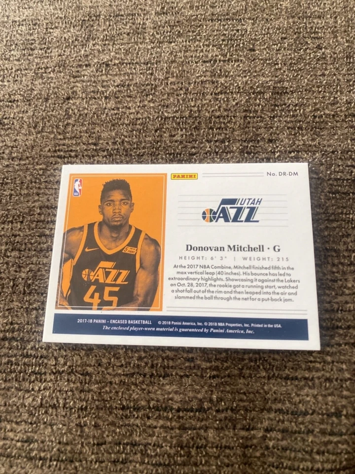Donovan Mitchell 2017 encased dual  jersey #20/99 - Image 2 of 2