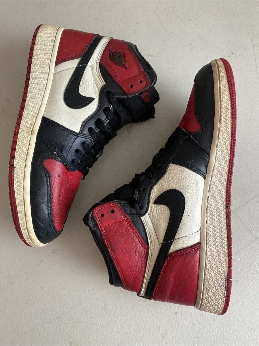 Nike Air Jordan 1 Retro High OG BG 'Bred Toe' Youth Size 5Y no box