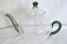 Vintage Fry Foval Teapot Art Glass Teapot Pitcher 