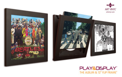 Art Vinyl Play & Display - Black- LP Flip Frame with UV Protection - Pack of 3