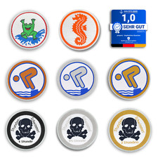 Seepferdchen® Abzeichen | Frosch Bronze Schwimmabzeichen Silber Gold Totenkopf