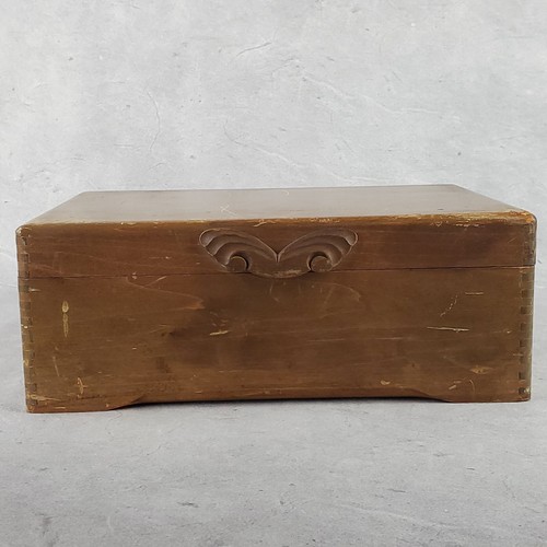 Scatola gioielli vintage in legno - originale vecchia fatta a mano - Foto 2 di 18