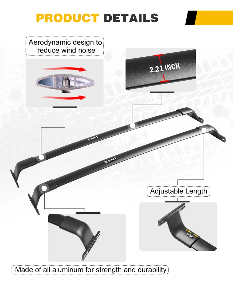 Barra transversal de 2 piezas para barra transversal de aluminio Buick Enclave 2018-2024 Foto 3 de 4