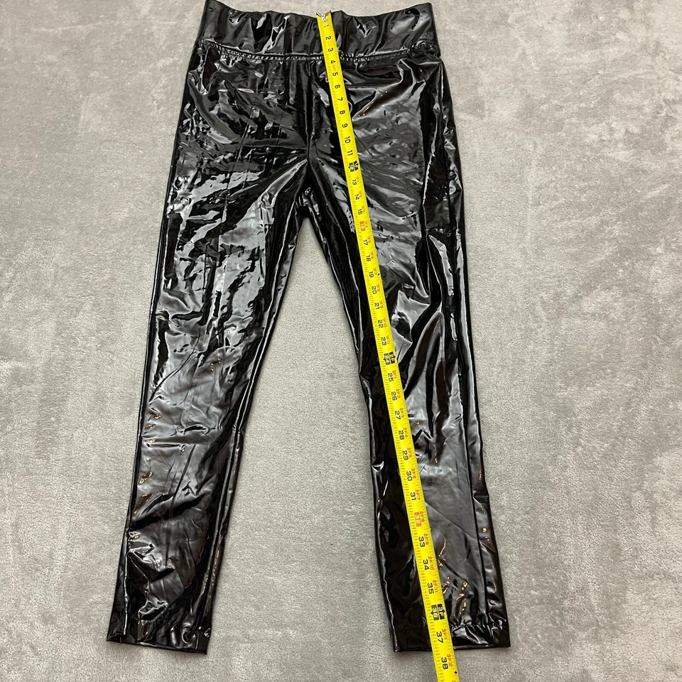 Steve Madden Black Faux Shiny Leather Leggings Size Medium - Image 2 of 4