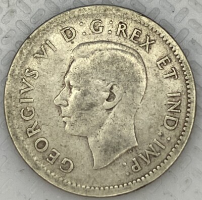 1938 CANADA 10¢ CENT KING GEORGE VI .800 SILVER LOW MINTAGE DIME