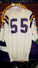 AMOS MARTIN #55 MINNESOTA VIKINGS ROAD WHITE SAND-KNIT GAME JERSEY 1970'S SZ 46