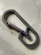 Titanium Carabiner EDC Keychain Key Ring, Snap Spring Hook Clip, Purple/ Lilac
