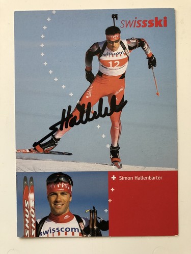 Biathlon Autogrammkarte " Simon Hallenbarter "