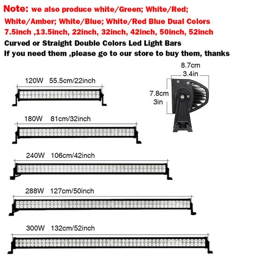 32" Dual Colors White Amber Strobe Remote Led Light Bar Offroad Driving ATV SUV - Bild 6 von 6