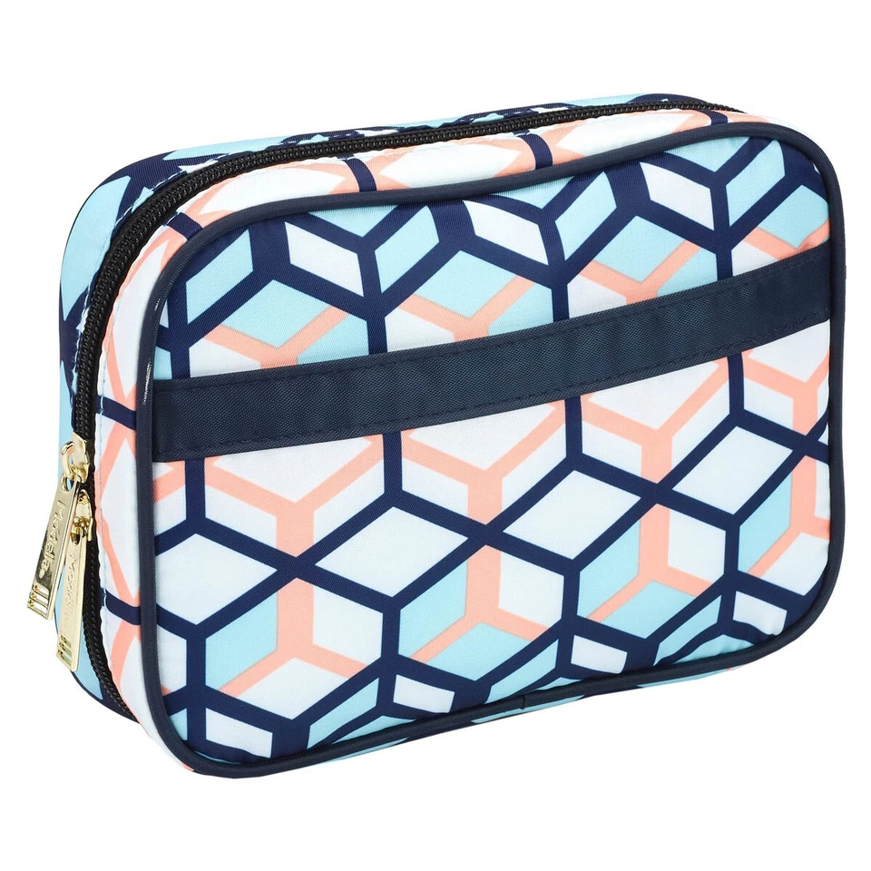 Modella 3D Geo Perforated Zippered Makeup Cosmetic Bag Organizer - Image 4 of 4