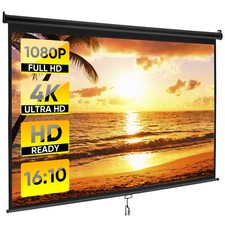 Projector Screen 100 inch 16:10 4K HD Black Projection Movie Screen Home Theater